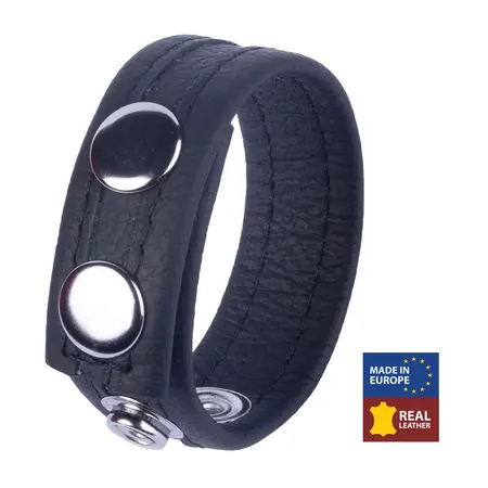 Red Leather Tippy podesivi kožni prsten crni, vrhunska biljno štavljena koža