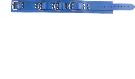 Red Leather Ultra Blue Adjustable Leather Collar 38-52 cm