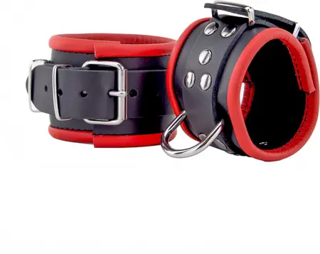 Red Leather kožne lisice za vezivanje u crvenoj i crnoj boji podesive do 25 cm