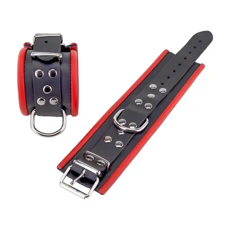 Red Leather kožne lisice za vezivanje u crvenoj i crnoj boji podesive do 25 cm