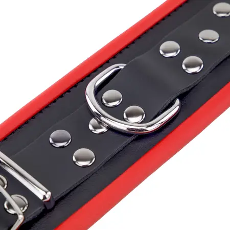 Red Leather kožne lisice za vezivanje u crvenoj i crnoj boji podesive do 25 cm