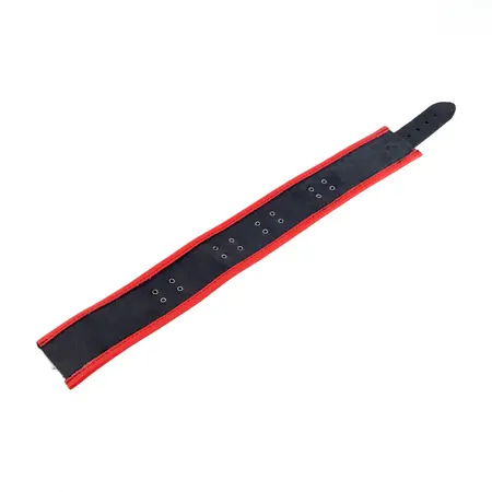 Red Leather kožna ogrlica sa 3 prstena u obliku slova D podesiva crveno crna 46 cm