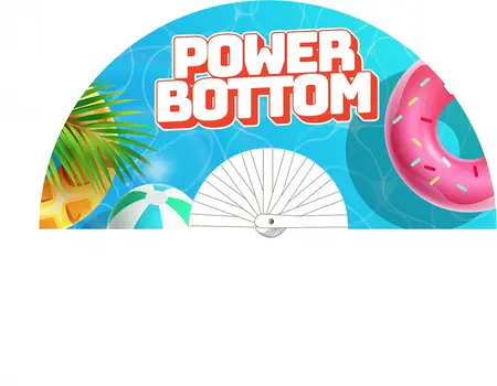 Power Bottom dekorativna lepeza višebojna 64 cm izrađena od izdržljivog poliesterskog platna