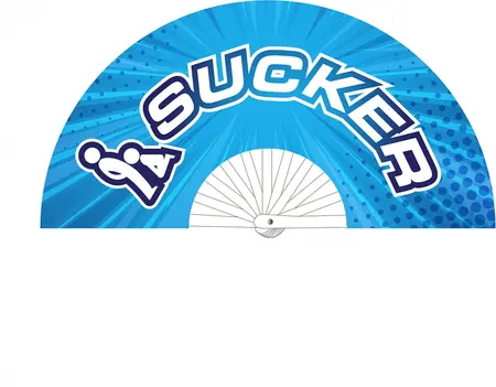 Sucker dekorativna lepeza 64 cm plava, moderan zidni ukras