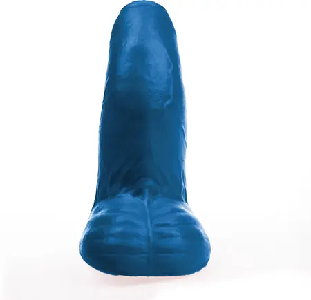 Buri S Curved intimni dildo sa vakuumskim postoljem 14 cm plavi PVC