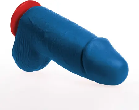 Dagr M plavi anatomski silikonski dildo od 19.5 cm sa vakuumskom bazom