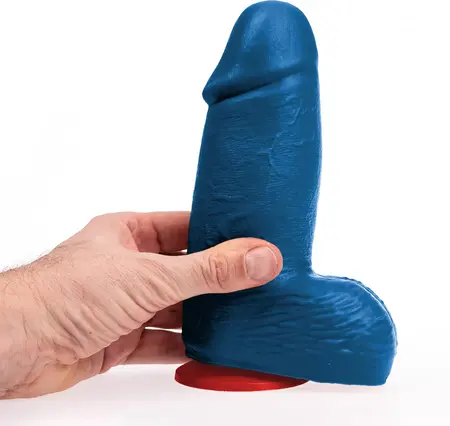 Dagr M plavi anatomski silikonski dildo od 19.5 cm sa vakuumskom bazom