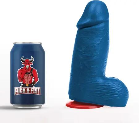 Dagr M plavi anatomski silikonski dildo od 19.5 cm sa vakuumskom bazom