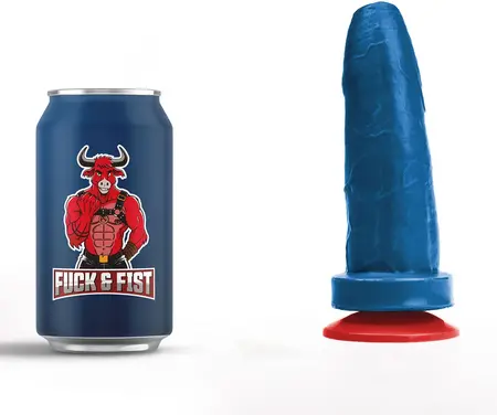 Fuck & Fist Magni S intimna mašina plava 14 cm, fleksibilni PVC sa vakuum postoljem