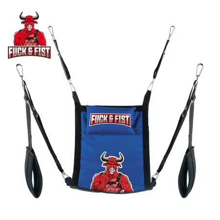 Fuck & Fist platneni set ljuljaške za fisting plavo crni 60x107cm