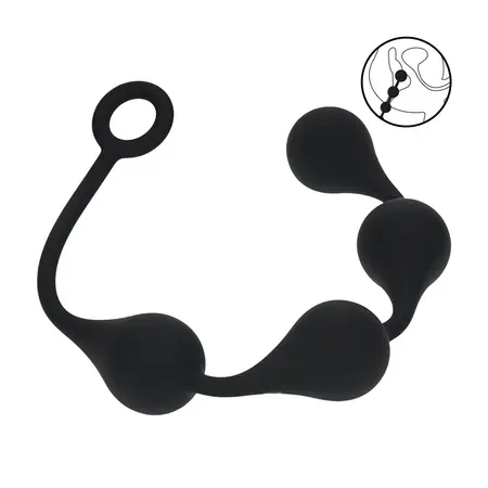 Levelz Waterdrop silikonske intimne kuglice L 40mm crne