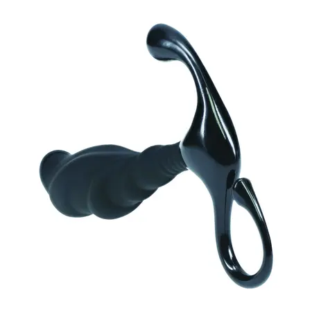 LEVELZ silikonski masažer prostate L crni sa teksturisanim ergonomskim dizajnom