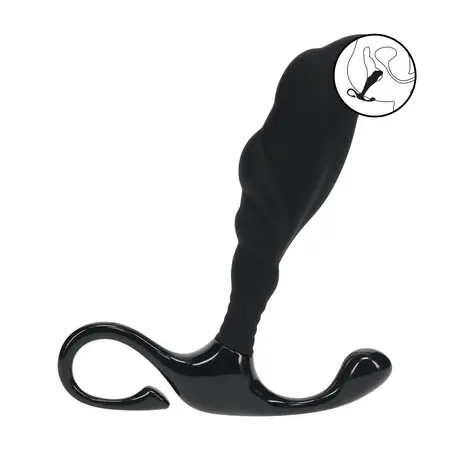 LEVELZ Rippled with Hard Loop intimni masažer S crni, ergonomski dizajn sa čvrstom omčom