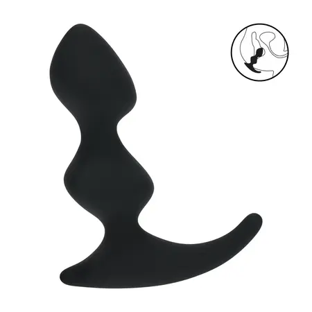 LEVELZ Full Double Ripple silikonski model za prostatu crni, ergonomski dizajn