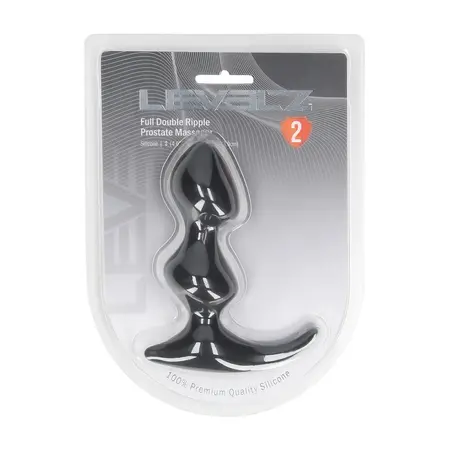 LEVELZ Full Double Ripple silikonski model za prostatu crni, ergonomski dizajn