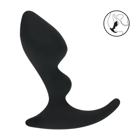 LEVELZ Double Ripple silikonski model za prostatu u crnoj boji sa fleksibilnim anatomskim dizajnom