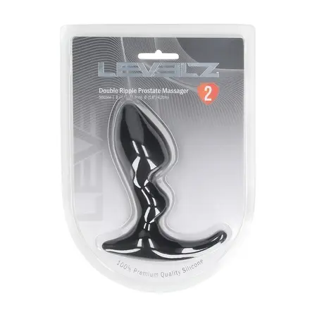 LEVELZ Double Ripple silikonski model za prostatu u crnoj boji sa fleksibilnim anatomskim dizajnom
