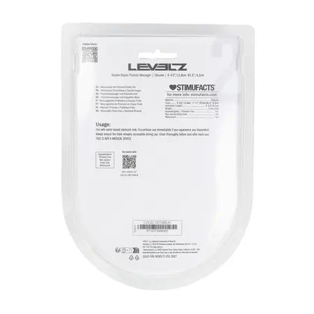 LEVELZ Double Ripple silikonski model za prostatu u crnoj boji sa fleksibilnim anatomskim dizajnom