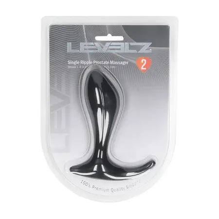 LEVELZ Single Ripple silikonski stimulator prostate u crnoj boji sa ergonomskim dizajnom