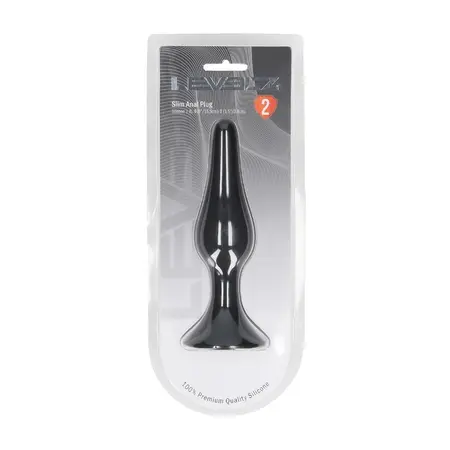 LEVELZ Slim silikonski analni čep XL crni, precizno oblikovan konusni model