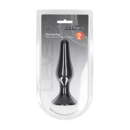 LEVELZ Slim Silicone Plug L Black sa precizno suženim dizajnom
