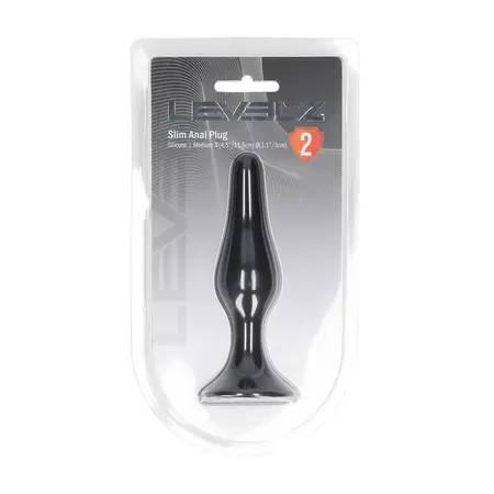 LEVELZ Slim Silicone Plug M Black: precizno sužen dizajn za maksimalno uživanje