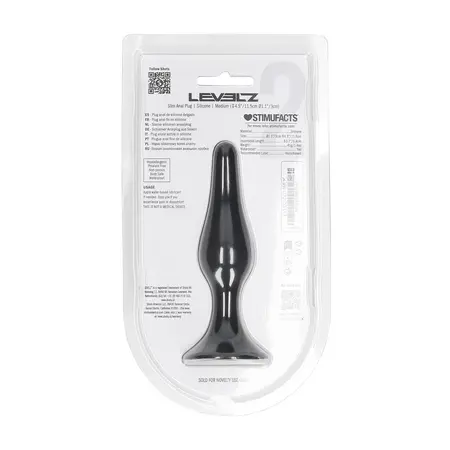 LEVELZ Slim Silicone Plug M Black: precizno sužen dizajn za maksimalno uživanje