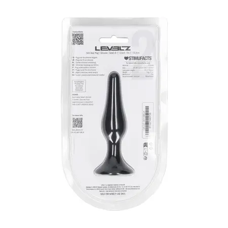 LEVELZ Slim Silicone Plug S Black - Compact Flexible Model