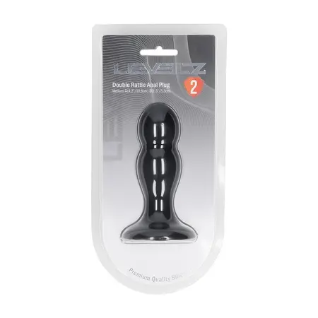 LEVELZ Double Rattle Liquid Silicone Plug M Black, Motion Response System