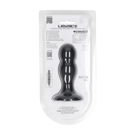 LEVELZ Double Rattle Liquid Silicone Plug M Black, Motion Response System
