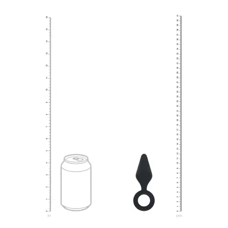 LEVELZ silikonski intimni čep S crni sa ergonomskom omčom za držanje