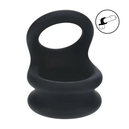 LEVELZ Wide Double O Silicone Support Ring L Crni - Dvostruki Sistem