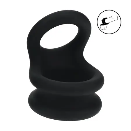 LEVELZ Wide Double O Silicone Dual-Loop Ring M Black - Enhanced Support