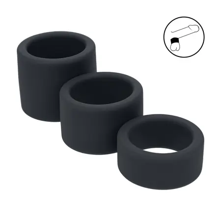 LEVELZ set kaiševa za testise od tečnog silikona S/M/L u crnoj boji sa fleksibilnim anatomskim dizajnom