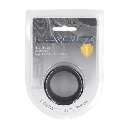LEVELZ tečni silikonski prsten za mošnice L 34mm crni, anatomski silikonski prsten