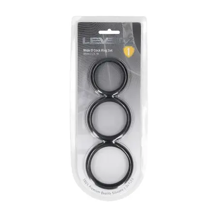 LEVELZ Wide O set silikonskih prstenova L/XL/XXL crni, sistem od 3 veličine