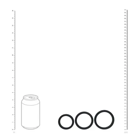 LEVELZ Wide O set silikonskih prstenova L/XL/XXL crni, sistem od 3 veličine