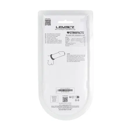 LEVELZ Wide O set silikonskih prstenova S/M/L crni, anatomski set od 3 komada