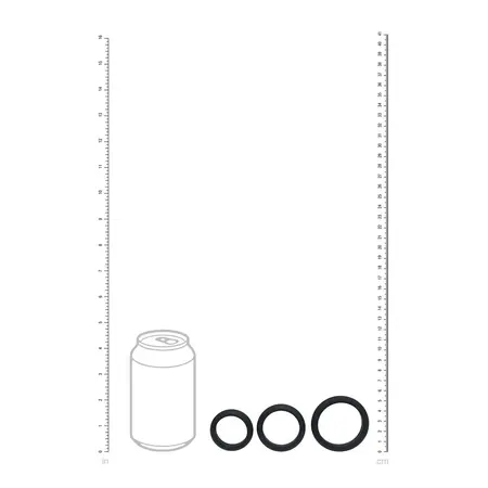 LEVELZ Wide O set silikonskih prstenova S/M/L crni, anatomski set od 3 komada