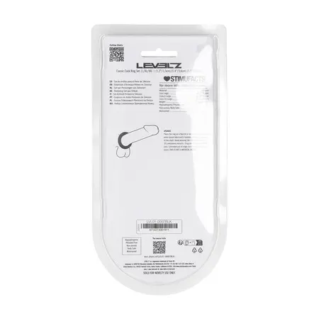 LEVELZ set silikonskih prstenova L/XL/XXL crni, trodelni set potpuno bezbedan za telo