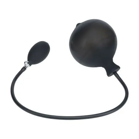LEVELZ Silicone Inflatable Plug Black - Ribbed, Adjustable Size, 15 cm