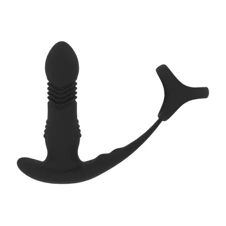 LEVELZ Pro Black vibrirajući analni sistem sa funkcijom potiskivanja i prstenom
