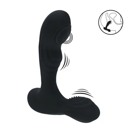 LEVELZ Stealth Black silikonski intimni masažer prostate sa stimulatorom testisa