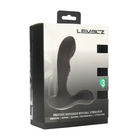 LEVELZ Stealth Black silikonski intimni masažer prostate sa stimulatorom testisa