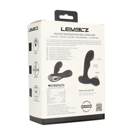 LEVELZ Stealth Black silikonski intimni masažer prostate sa stimulatorom testisa