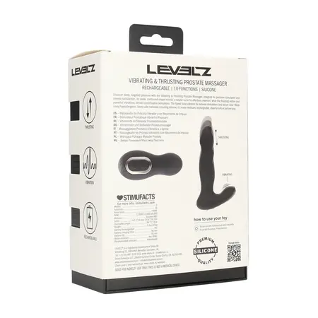 LEVELZ Prostate Pro Black silikonski masažer sa funkcijom potiskivanja i vibracije