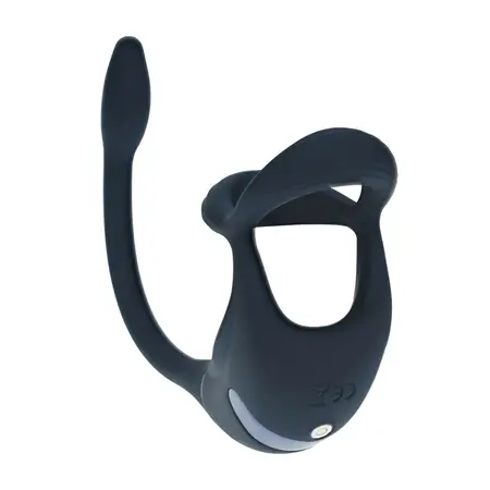 LEVELZ O-Remote silikonski trostruki prsten i stimulator prostate crni