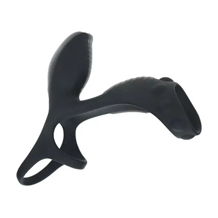 LEVELZ Power Ring vibrirajući silikonski prsten sa petljom za penis crni