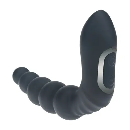 LEVELZ Revo stimulator prostate sa kuglicama, grejanjem i tapkanjem, crni silikon