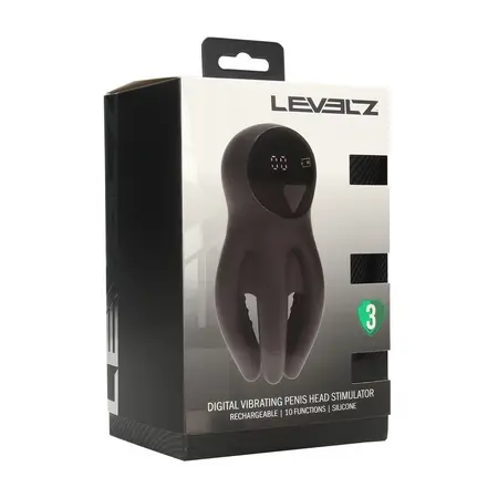 LEVELZ Vibra Silicone Pulse Massager with Digital Display Black